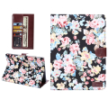 Flowers Pattern Horizontal Flip Leather Case with Card Slot & Wallet & Holder for Samsung Galaxy Tab S 10.5 / T800(Black)