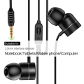 In-Ear stereo nappikuulokkeet, musta