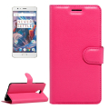 OnePlus 3, 3T nahkainen suojakotelo, magenta