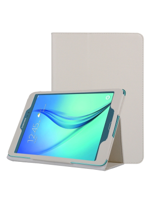 Samsung Galaxy Tab A (SM-T550)- Nahkainen suojakotelo, valkoinen