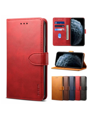 Samsung Galaxy A21s nahkainen suojakotelo (punainen)