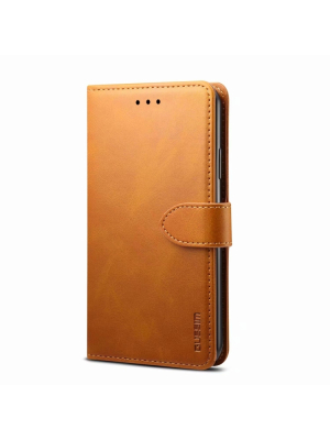 Samsung Galaxy A21s nahkainen suojakotelo (keltainen)