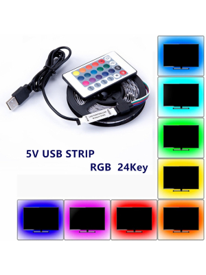 USB LED-valonauha televisioon, 3 m, (värit säädettävissä)