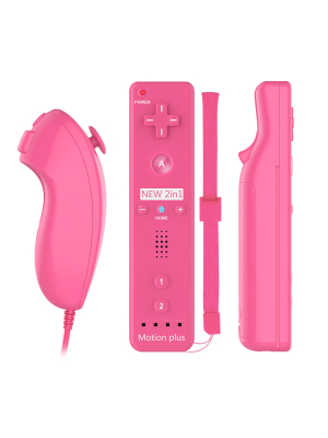 Nintendo Wii apuohjain ohjain ja Nunchuk apuohjain, vaaleanpunainen