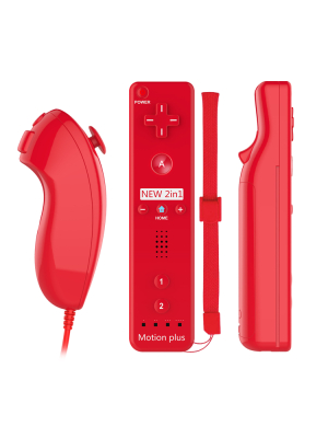 Nintendo Wii apuohjain ohjain ja Nunchuk apuohjain, punainen