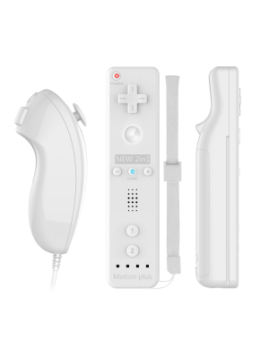 Nintendo Wii apuohjain ohjain ja Nunchuk apuohjain, valkoinen