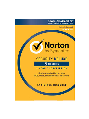 Norton Security Deluxe 5:lle koneelle vuodeksi - Aktivointikoodi sähköpostitse