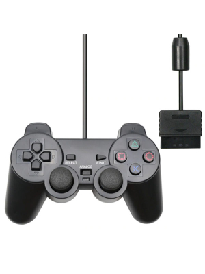 Dual Shock langallinen peliohjain PS2:lle - Musta
