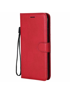 Samsung Galaxy A51 5G nahkainen suojakotelo - punainen
