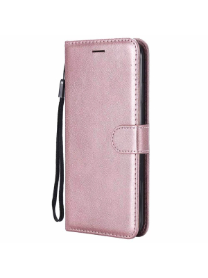 Samsung Galaxy A51 5G nahkainen suojakotelo, Rose gold