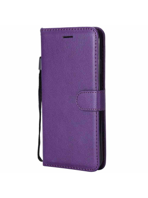 Samsung Galaxy A51 5G nahkainen suojakotelo, violetti