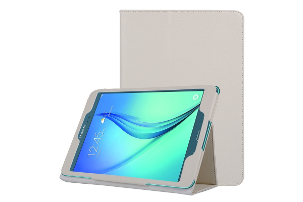 Samsung Galaxy Tab A (SM-T550)- Nahkainen suojakotelo, valkoinen
