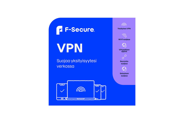 F-Secure VPN -lisenssi 5 laitteelle / 12 kk