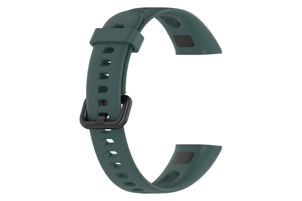 Huawei Band 4 - Silikoniranneke, säädettävä vaihtoranneke - tummanvihreä