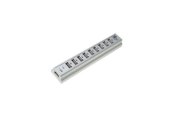 USB 2.0 hubi 10xUSB erillisellä virtalähteellä