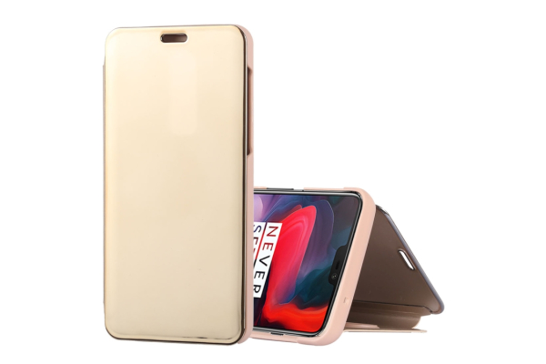 OnePlus 6 vaakatasoon käännettävä suojakotelo (Kulta)