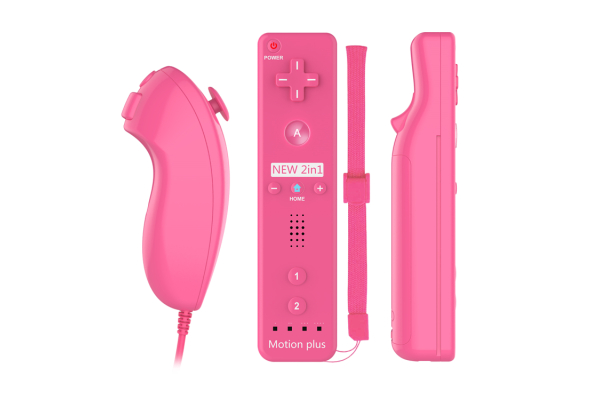 Nintendo Wii apuohjain ohjain ja Nunchuk apuohjain, vaaleanpunainen