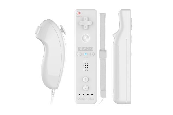 Nintendo Wii apuohjain ohjain ja Nunchuk apuohjain, valkoinen