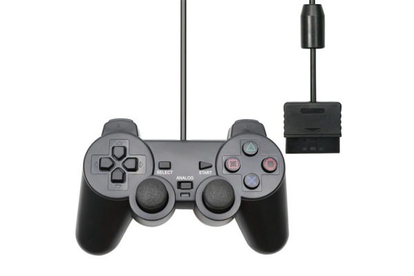 Dual Shock langallinen peliohjain PS2:lle - Musta