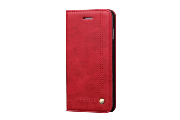 iPhone 6 / 6s retrotyylinen suojakotelo magneettisella lukolla (Punainen)