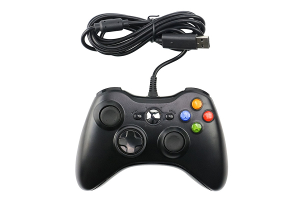 XBOX 360 Yhteensopiva Langallinen Ohjain, PC, musta