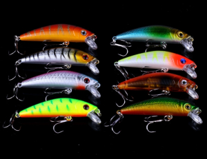 56kpl 3-10cm metallinen bassokalastuskalusetti