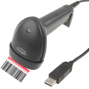 Viivakoodinlukija lasertekniikalla, USB
