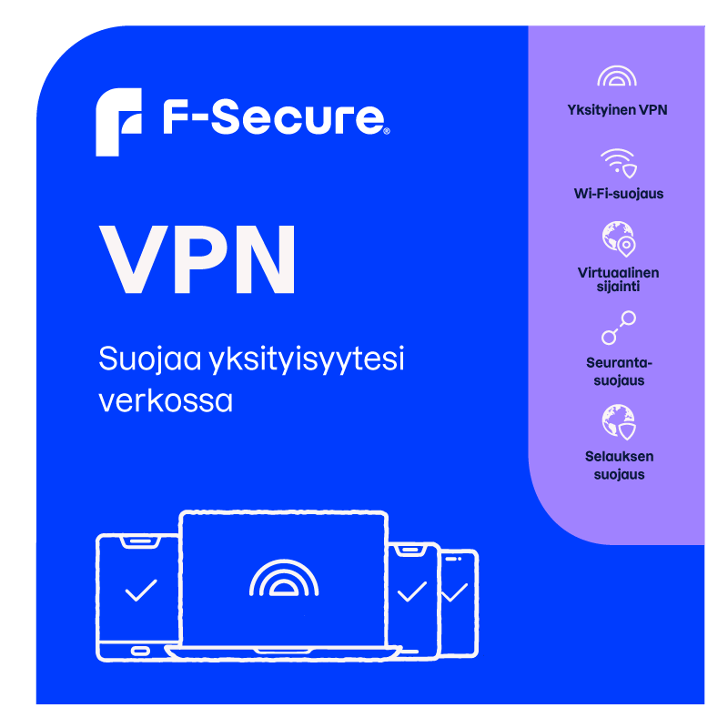 F-Secure VPN -lisenssi 5 laitteelle / 12 kk