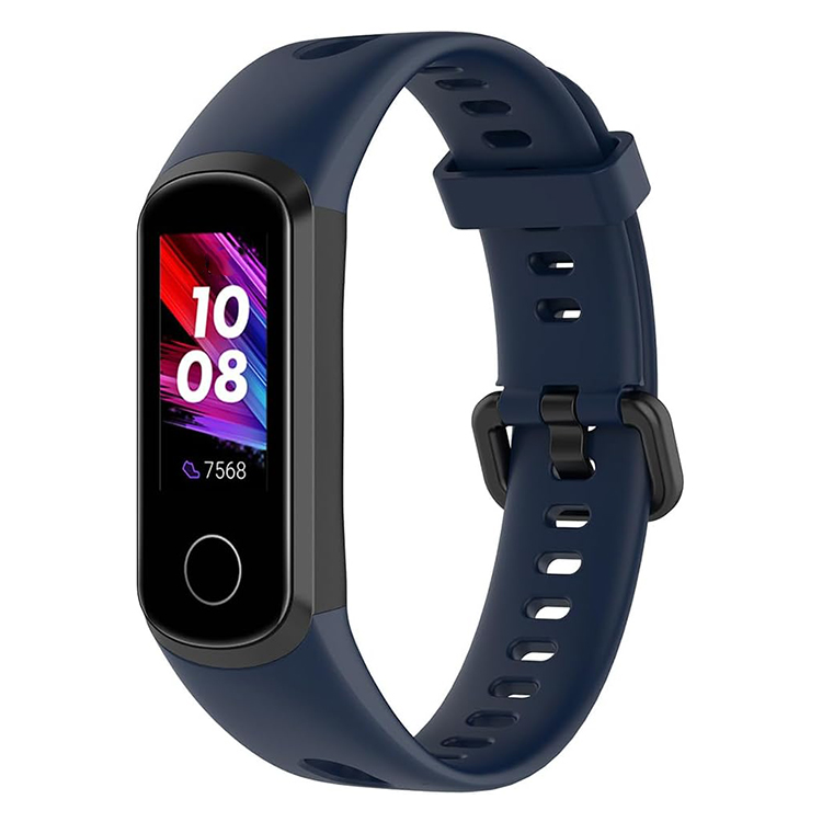 Huawei Band 4 - Silikoniranneke, säädettävä vaihtoranneke - tummansininen