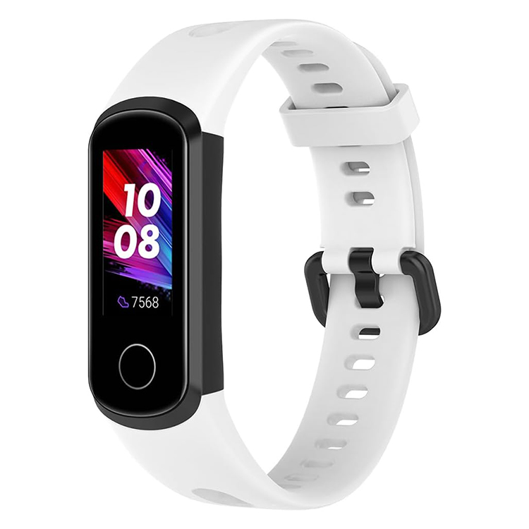 Huawei Band 4 - Silikoniranneke, säädettävä vaihtoranneke - valkoinen