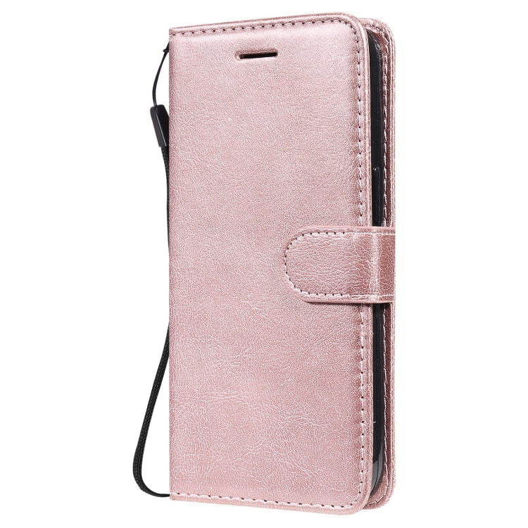 iPhone 13 / 13 Pro nahkainen suojakotelo, ruusukulta