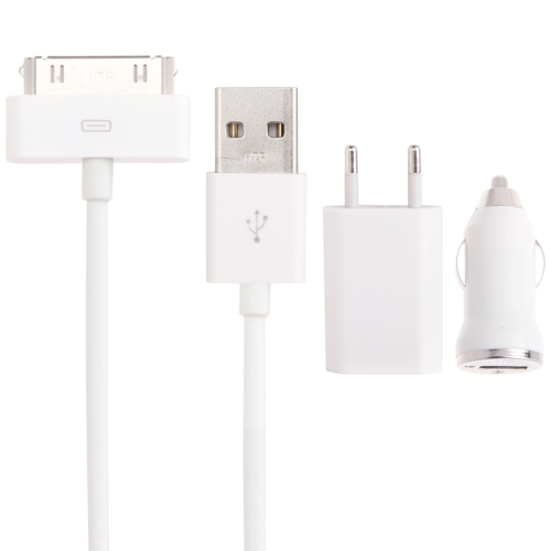 3 in 1 iPhone 3 / 4 Laturisarja autoon ja kotiin