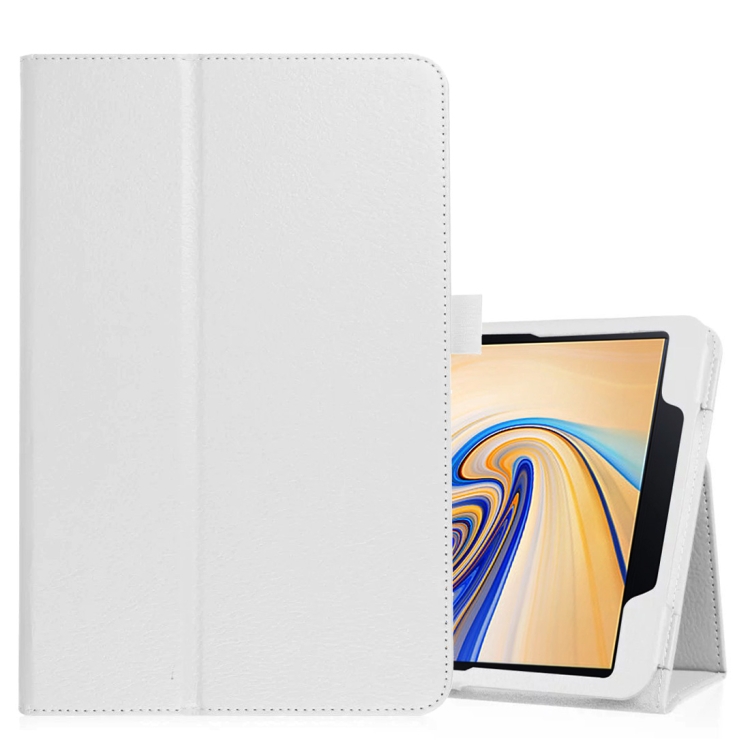 Samsung Galaxy Tab S4 10,5 tuumaa - nahkainen suojakotelo (valkoinen)