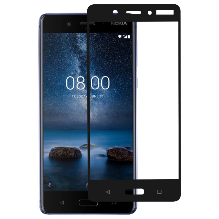 Nokia 8 näytön suojalasi, 2 kpl, musta