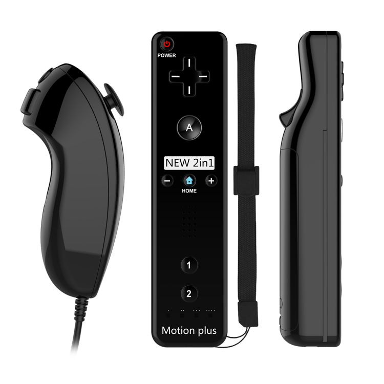 Nintendo Wii apuohjain ohjain ja Nunchuk apuohjain, musta