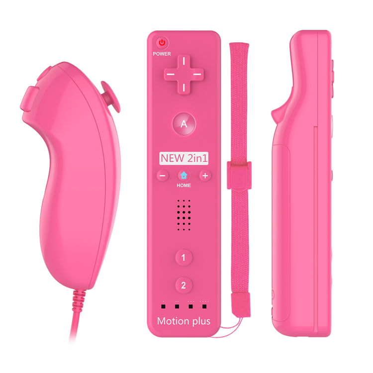 Nintendo Wii apuohjain ohjain ja Nunchuk apuohjain, vaaleanpunainen