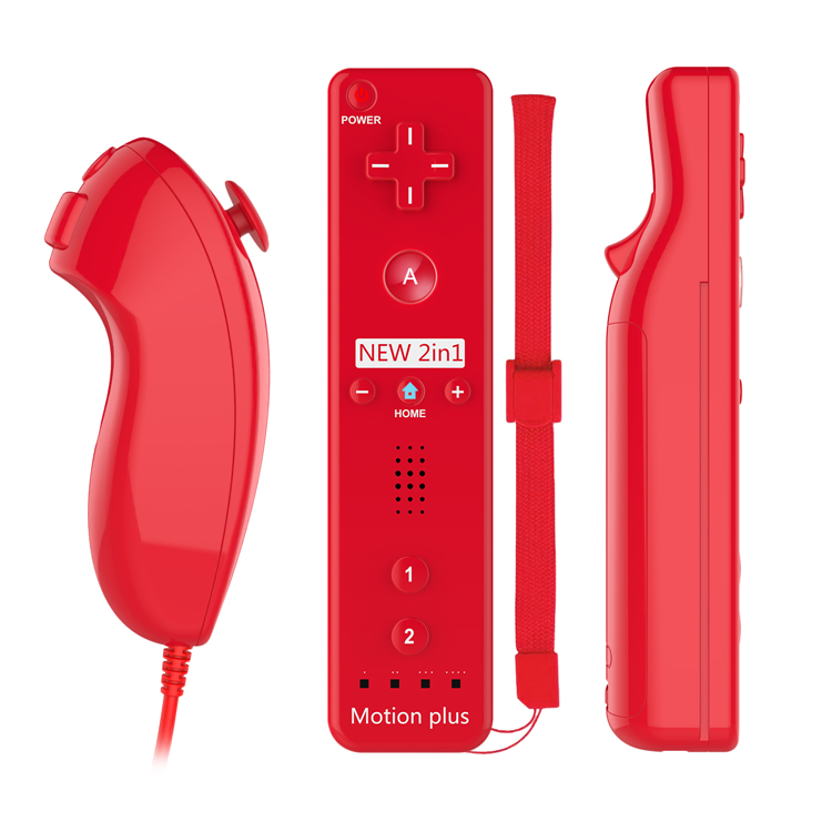 Nintendo Wii apuohjain ohjain ja Nunchuk apuohjain, punainen