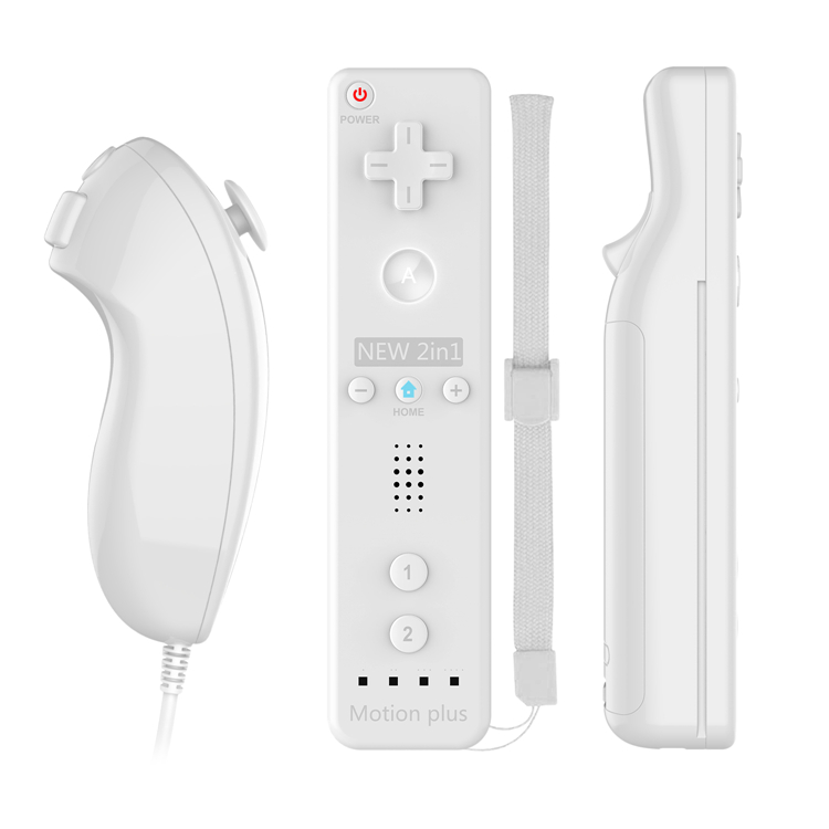 Nintendo Wii apuohjain ohjain ja Nunchuk apuohjain, valkoinen