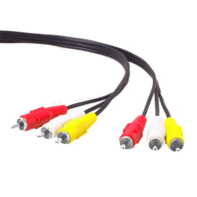 Komposiittivideokaapeli, 3 x RCA uros - uros, 15 m