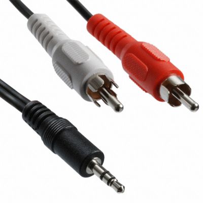 Äänikaapeli 3.5mm uros - 2 x RCA uros, 5m