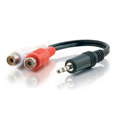 3,5 mm stereo–2 × RCA -äänisovitin