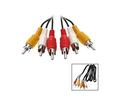 Komposiittiaudio/videokaapeli 3xRCAu - u, 1.5m