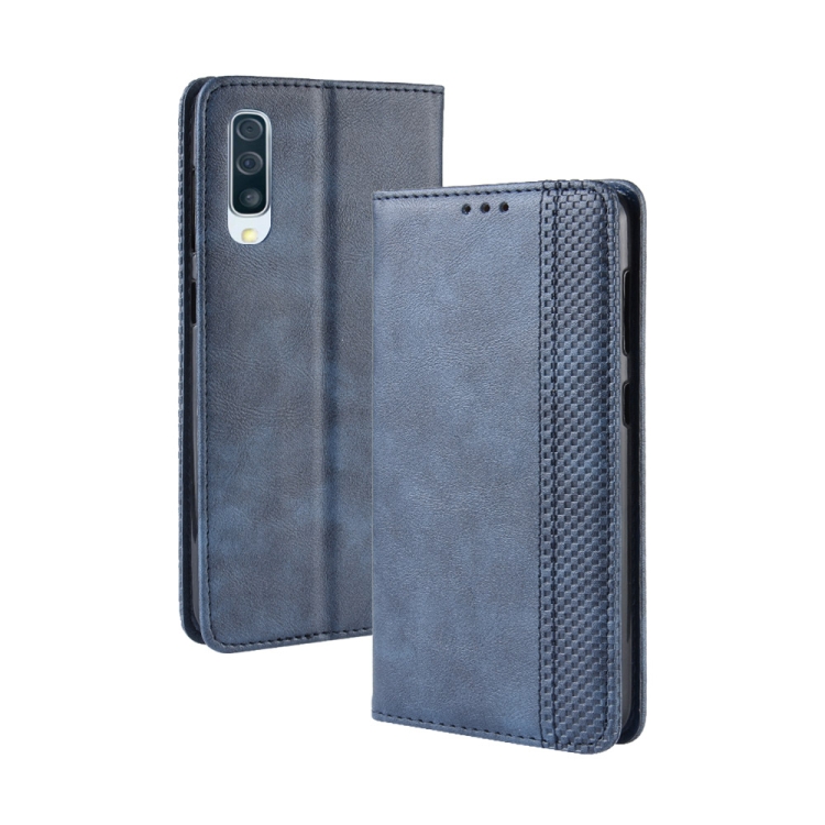 Samsung Galaxy A70 nahkainen suojakotelo (sininen)