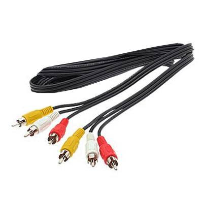 Komposiitti audio-/videokaapeli 3 × RCA uros–uros, 3 m