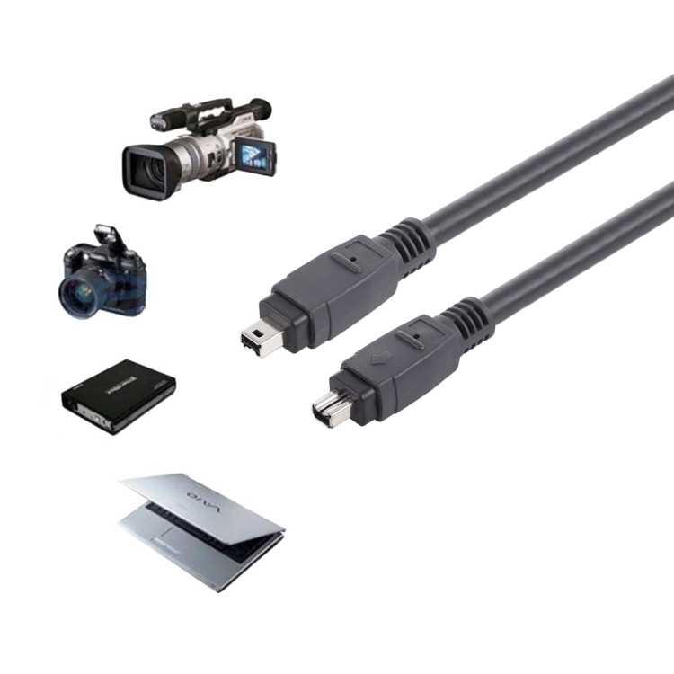 Firewire kaapeli 4 pin uros - 4 pin uros, 1,5 m