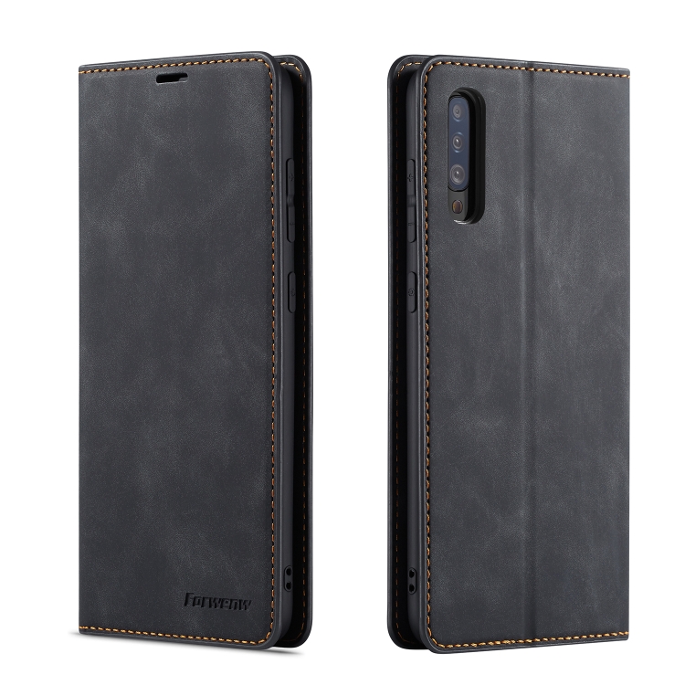 Samsung Galaxy A50 nahkainen kotelo (musta)
