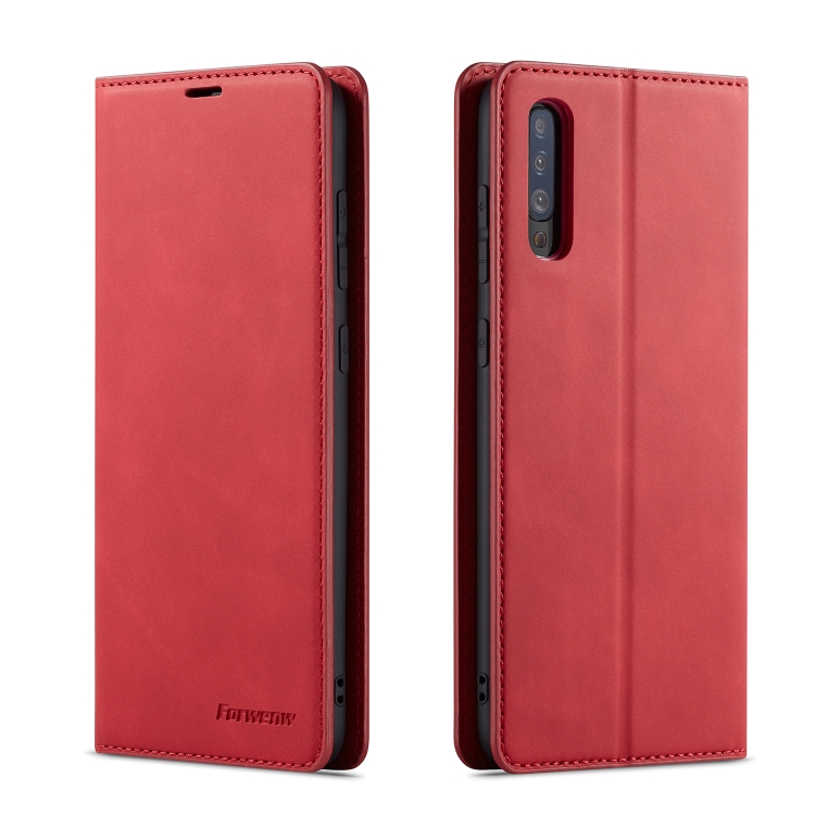Samsung Galaxy A50 nahkainen kotelo (punainen)