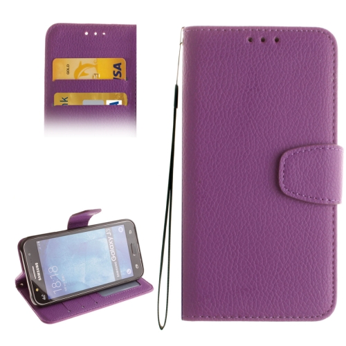 Samsung Galaxy J3 (2016) Nahkainen Suojakotelo (violetti)
