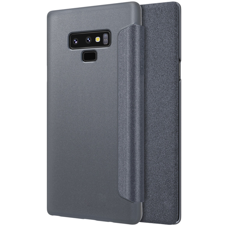 Samsung Galaxy Note 9 mattapintainen nahkakotelo (Musta)