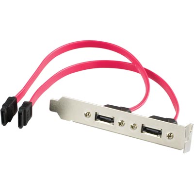 SATA/SAS-peitelevy, 2kpl eSATA-liitosta, 30cm